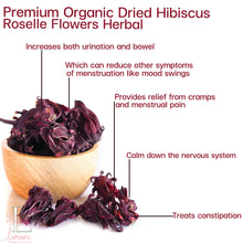 Load image into Gallery viewer, 100%  PRIMIUM ORGANIC DRIED HIBISCUS ROSELLE FLOWERD HERBAL TEA
