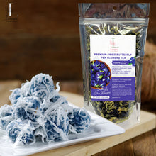 Load image into Gallery viewer, 100% PURE DRIED BUTTERFLY PEA  FLOWERS FROM THAILAND  (blue magic water, blue tea, clitoria ternatea)
