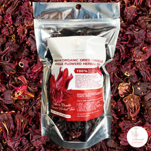 Load image into Gallery viewer, 100%  PRIMIUM ORGANIC DRIED HIBISCUS ROSELLE FLOWERD HERBAL TEA
